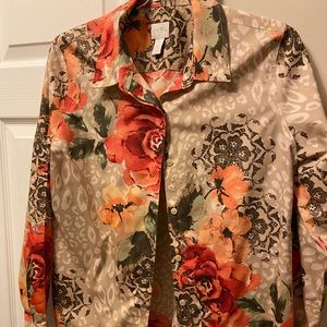 CHICO’S SIZE 1 NO IRON BLOUSE